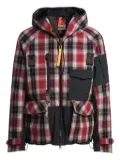 Parajumpers plaid-panel hooded jacket - Red