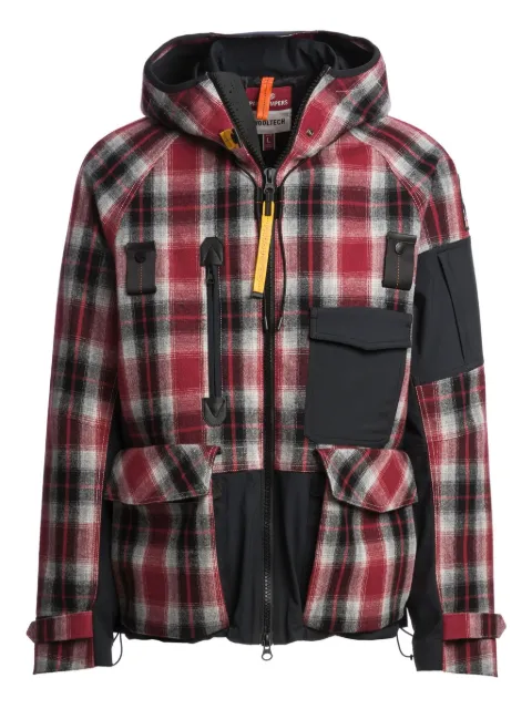 Parajumpers plaid-panel hooded jacket