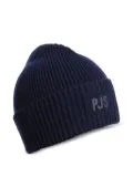 Parajumpers ribbed logo beanie - Blue