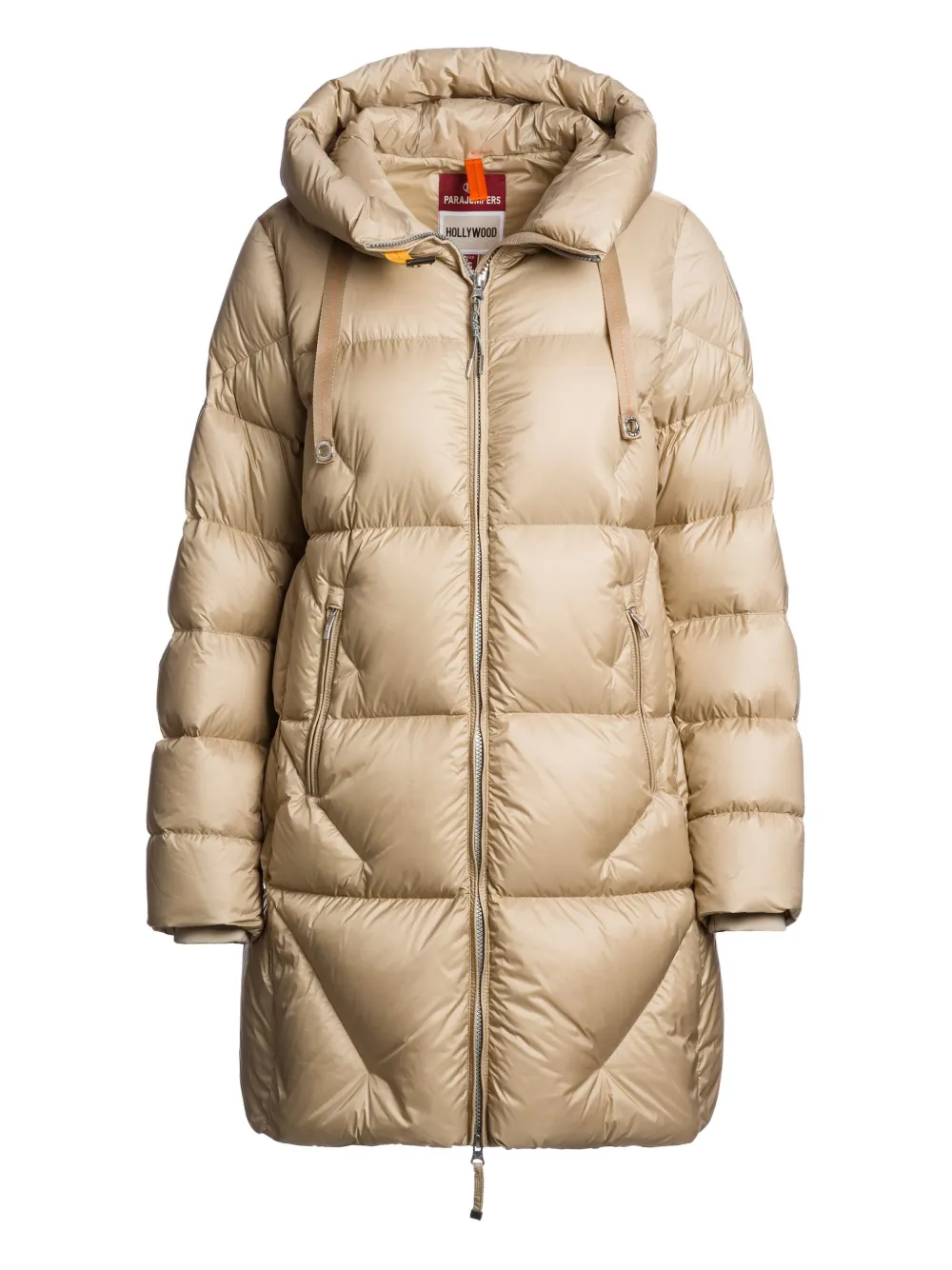 Parajumpers Janet Hooded Zipper Down Jacket In Brown
