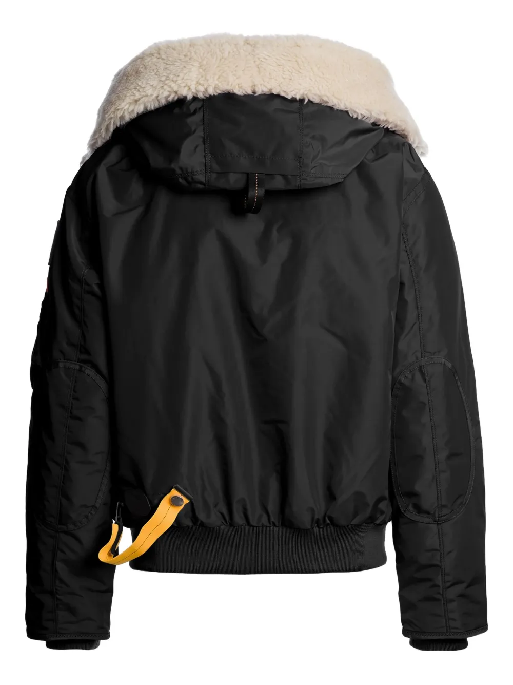 Parajumpers Hooded Shearling-trim Bomber Jacket In Black