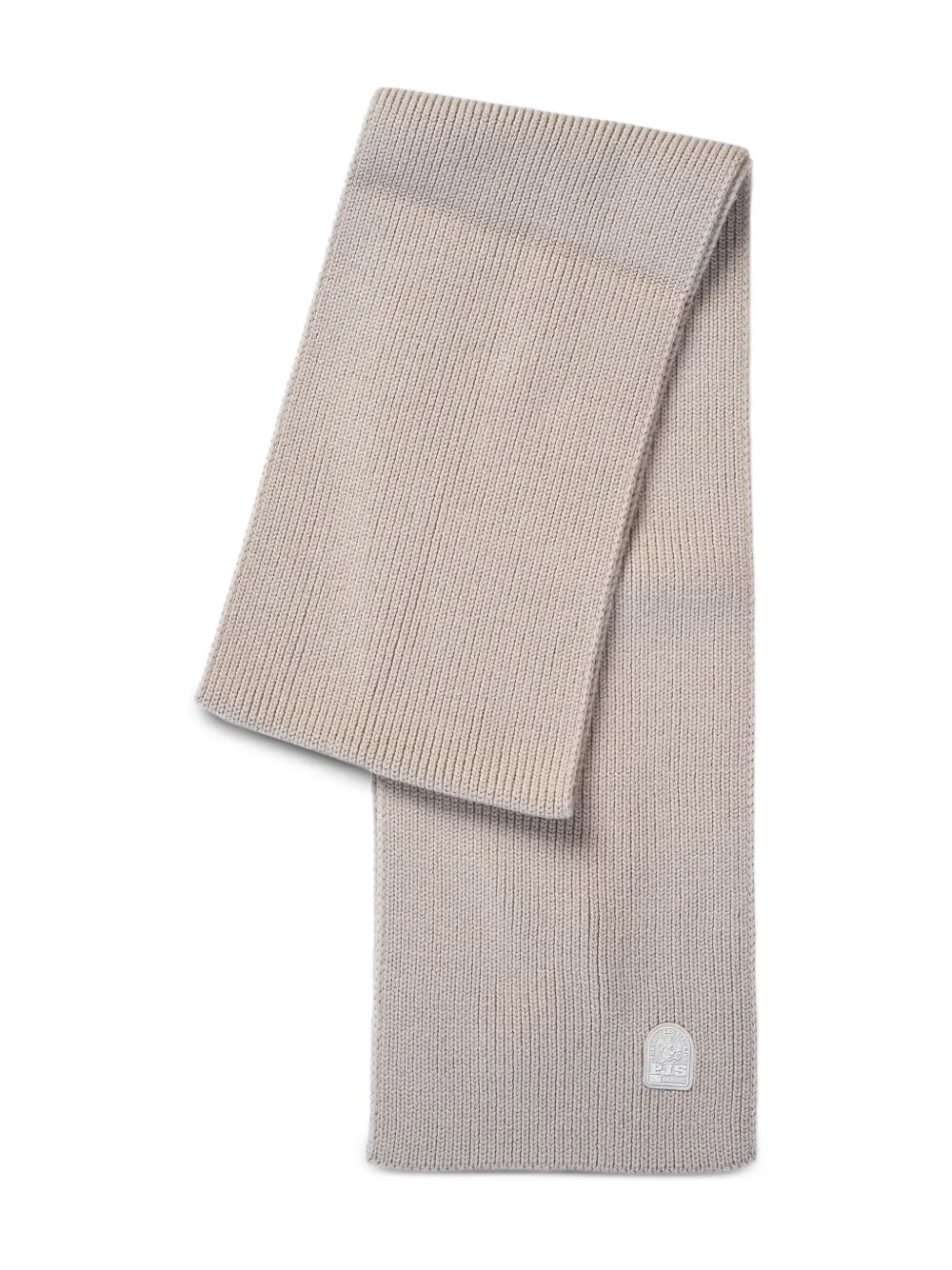 Parajumpers Ribbed Logo Scarf In Gray