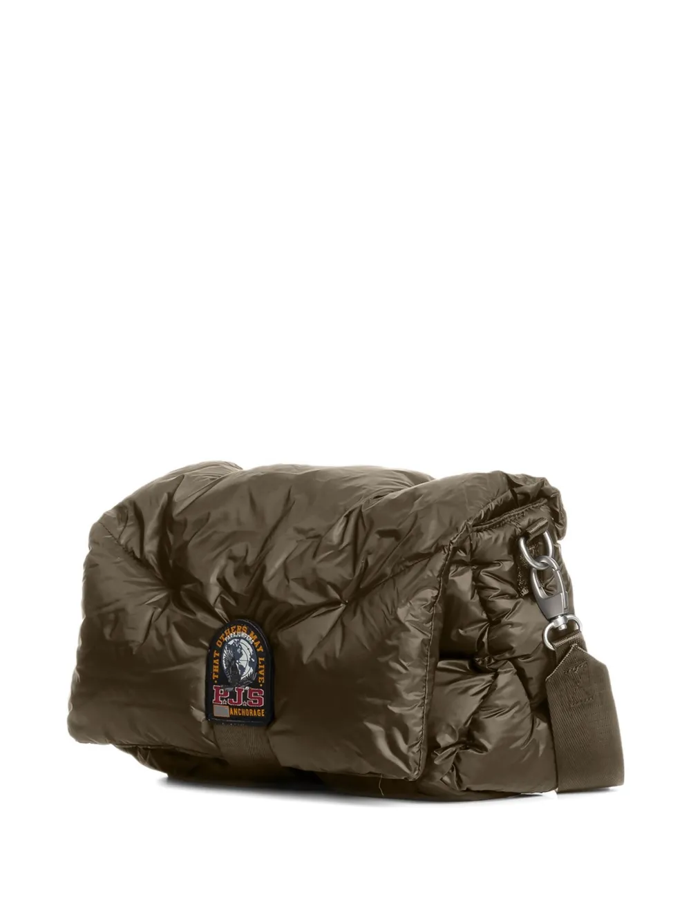 Parajumpers Quilted Logo-patch Shoulder Bag In Green