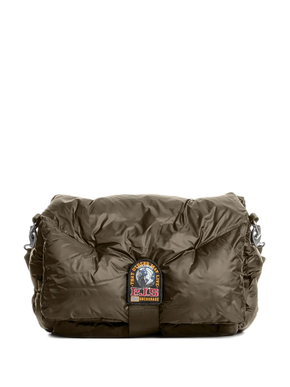 Parajumpers quilted logo-patch shoulder bag | Green | Image 1