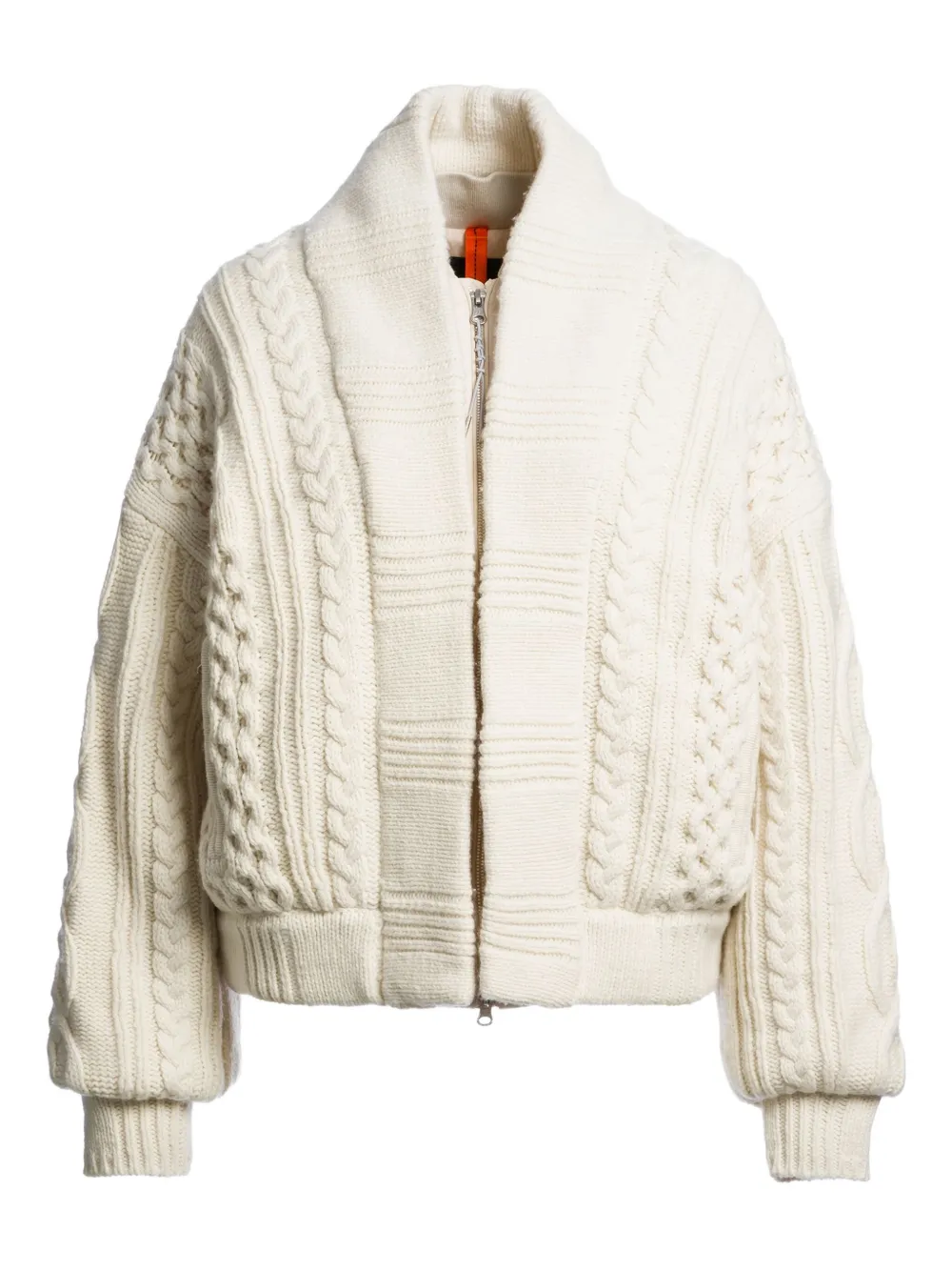 Parajumpers Kabelgebreid vest met rits Wit