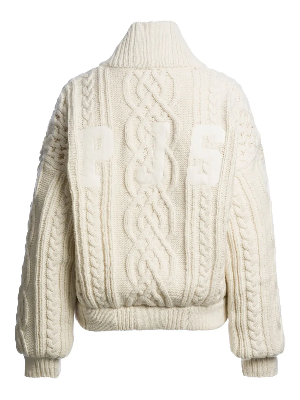 Parajumpers Kabelgebreid vest met rits Wit