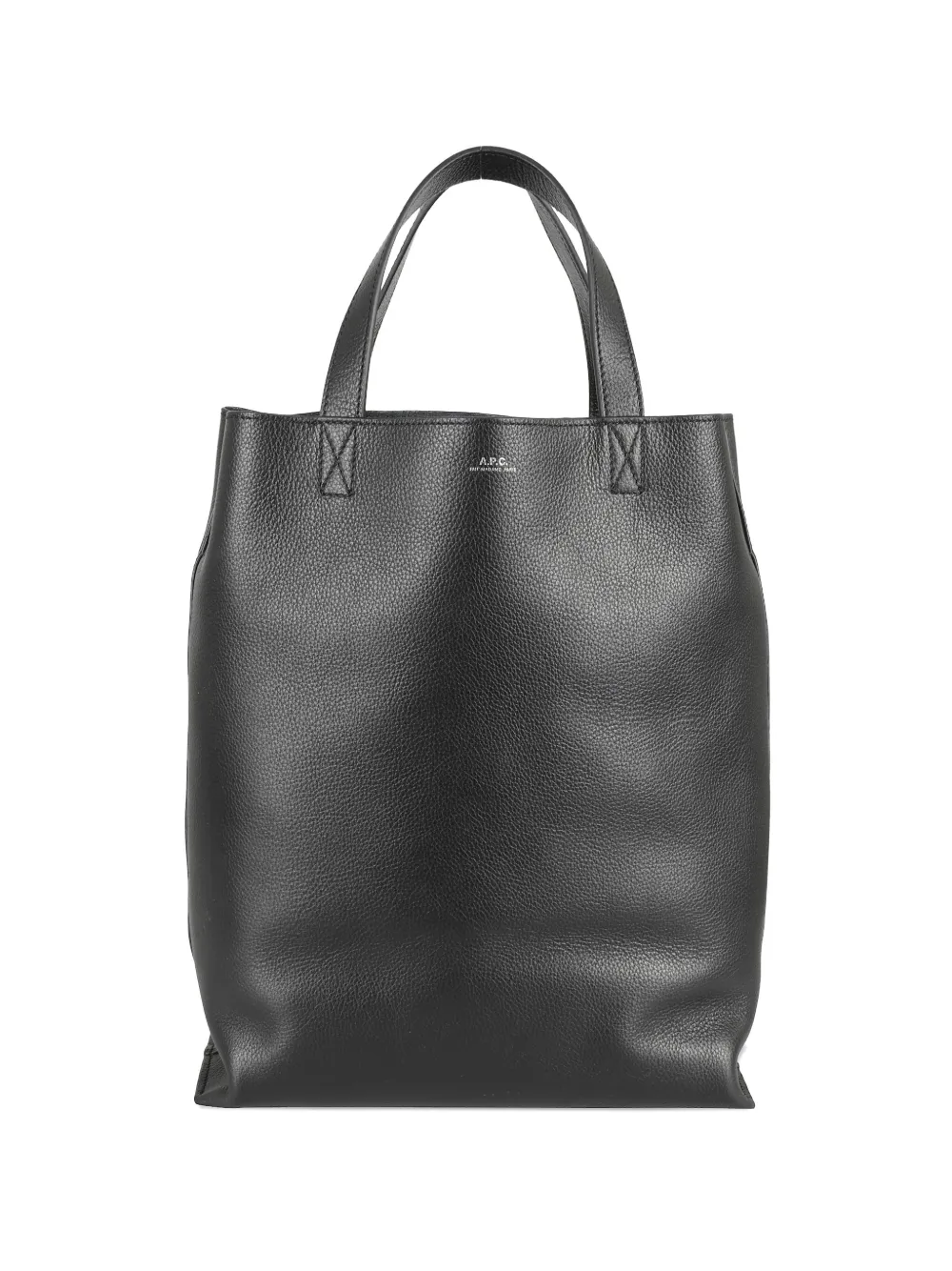 Apc Medium Maiko Leather Tote Bag In Black