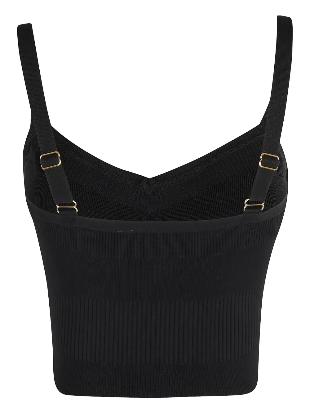 Elisabetta Franchi ribbed V-neck top Zwart