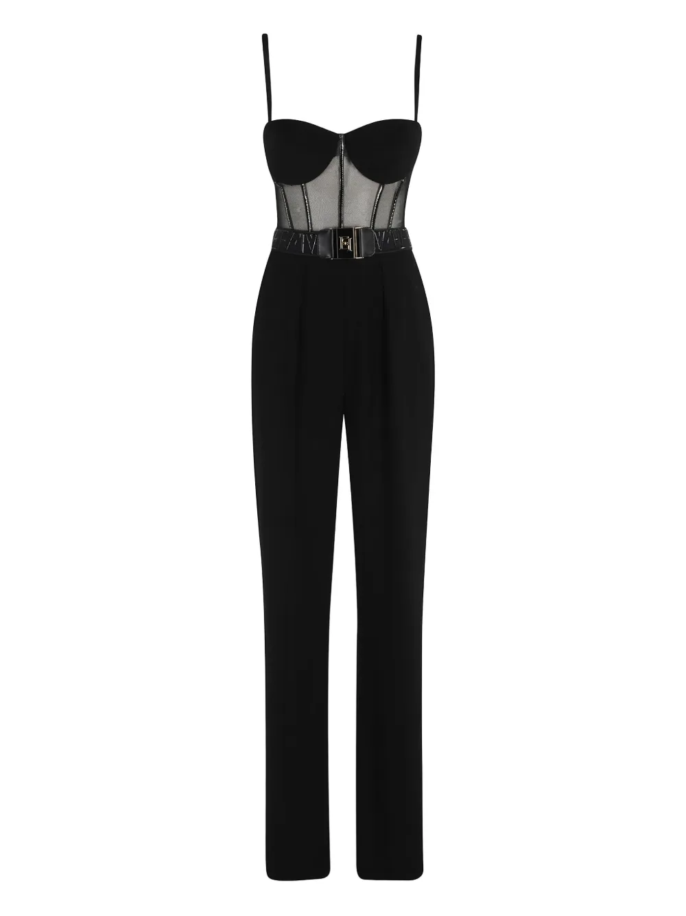 Elisabetta Franchi bustier-top belted jumpsuit Zwart