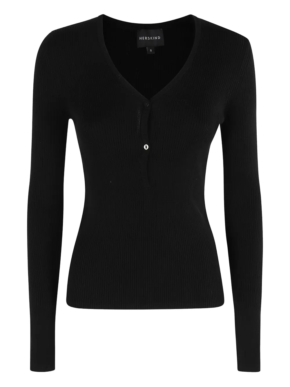 V-neck ribbed top