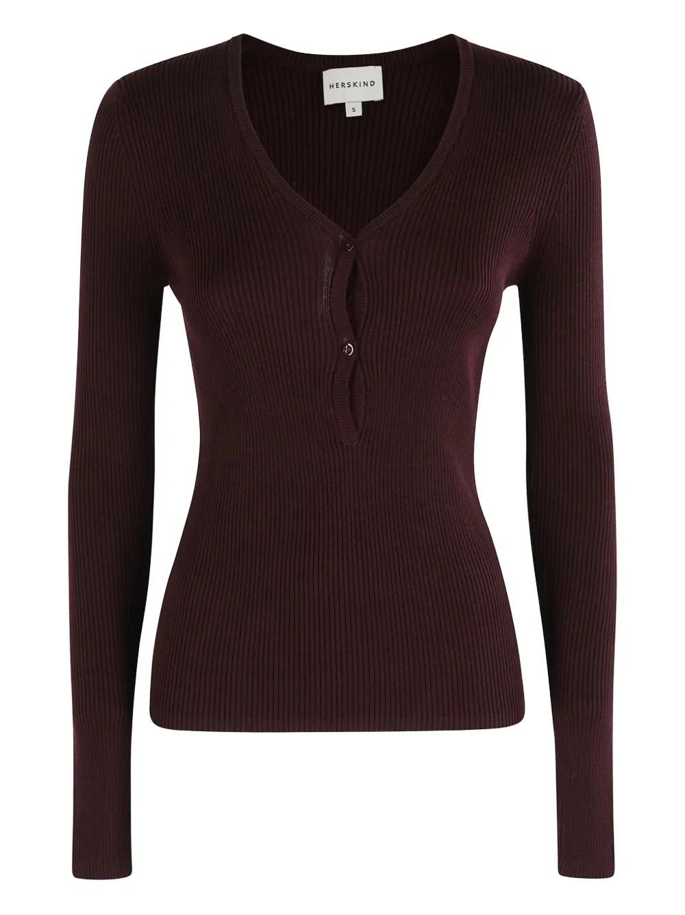 V-neck ribbed top
