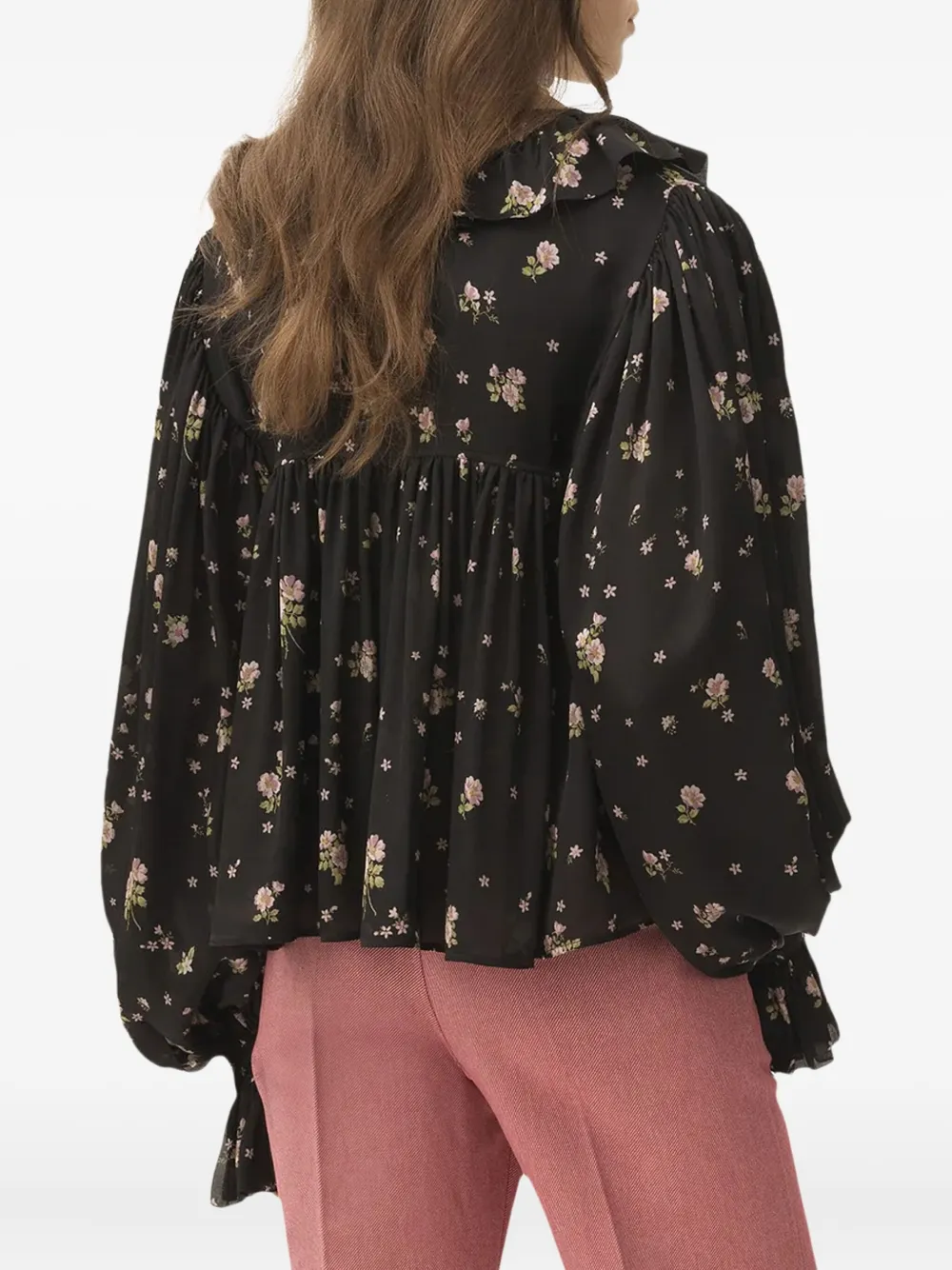 Chloé Blouse met bloemenprint Zwart