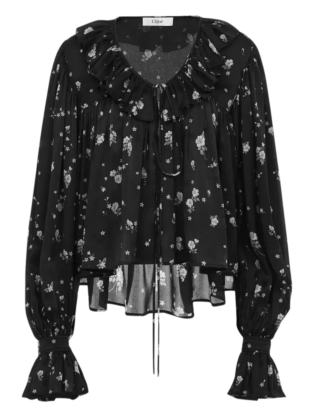 Chloé Blouse met bloemenprint Zwart