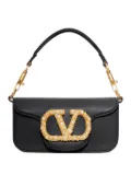 Valentino Garavani VLogo embellished clasp leather shoulder bag - Black