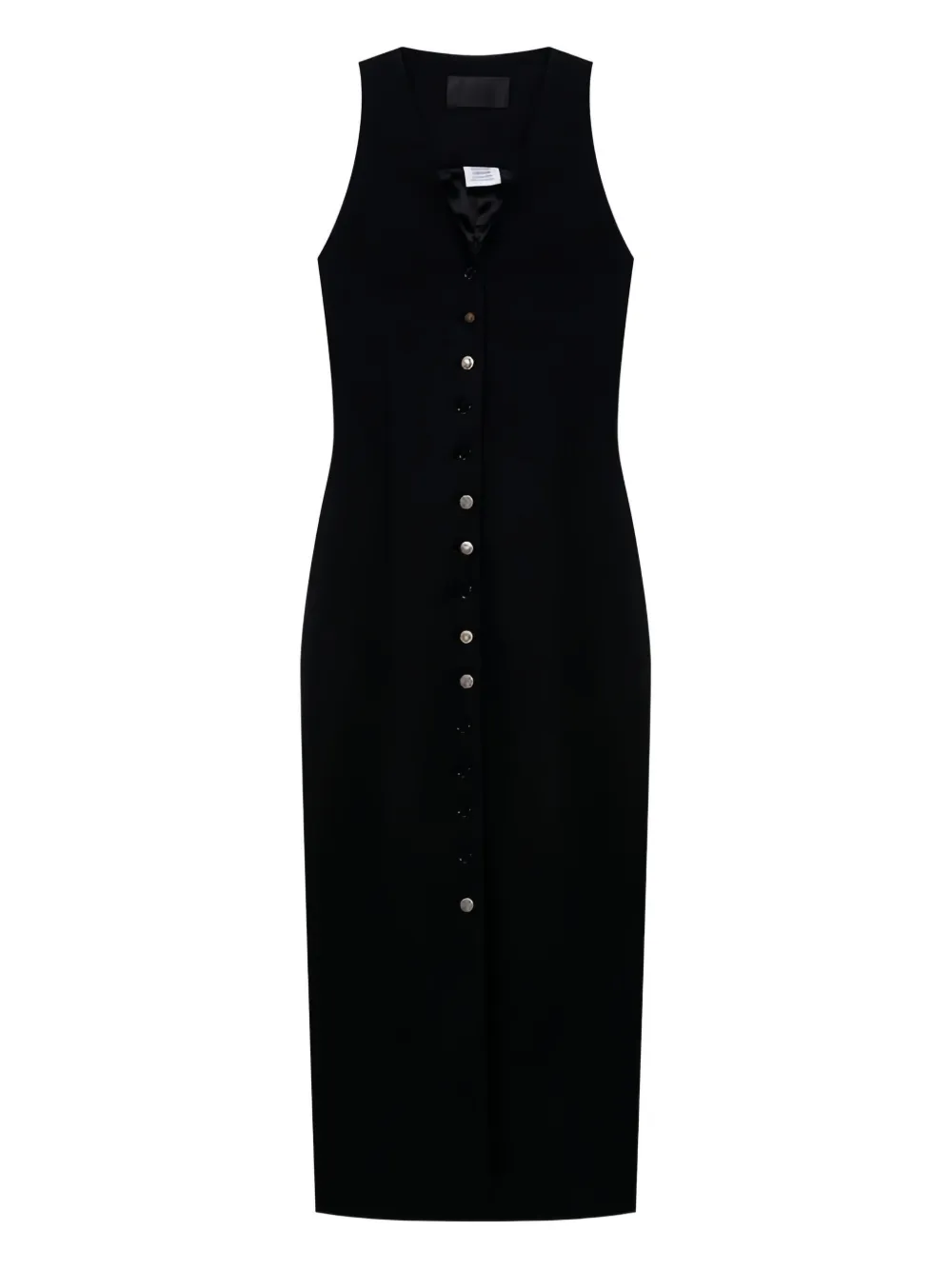 VETEMENTS button sleeveless midi dress - ブラック VETEMENTS button sleeveless midi dress - ブラック