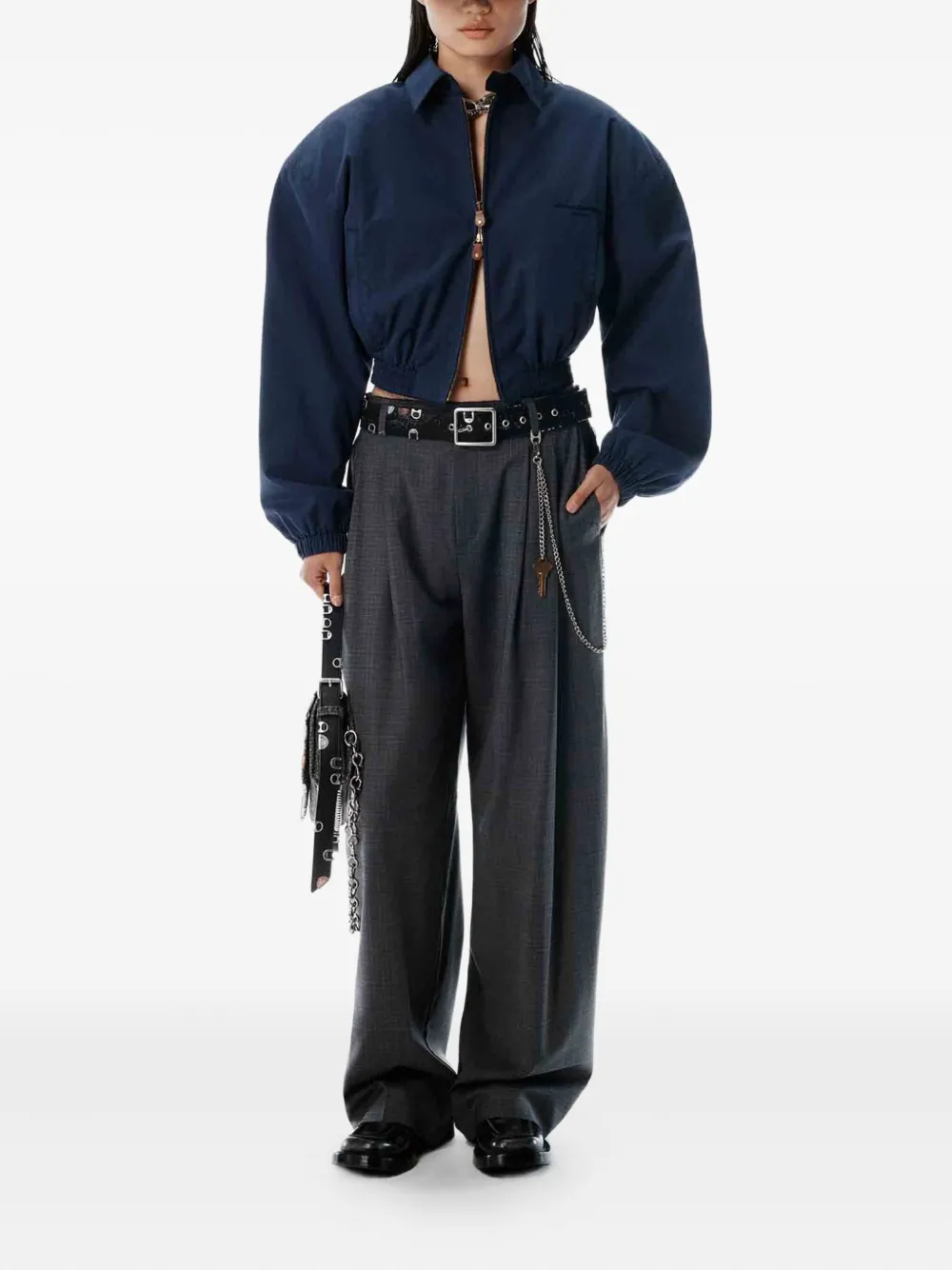 Alexander Wang Pantalon met schakelketting - Grijs