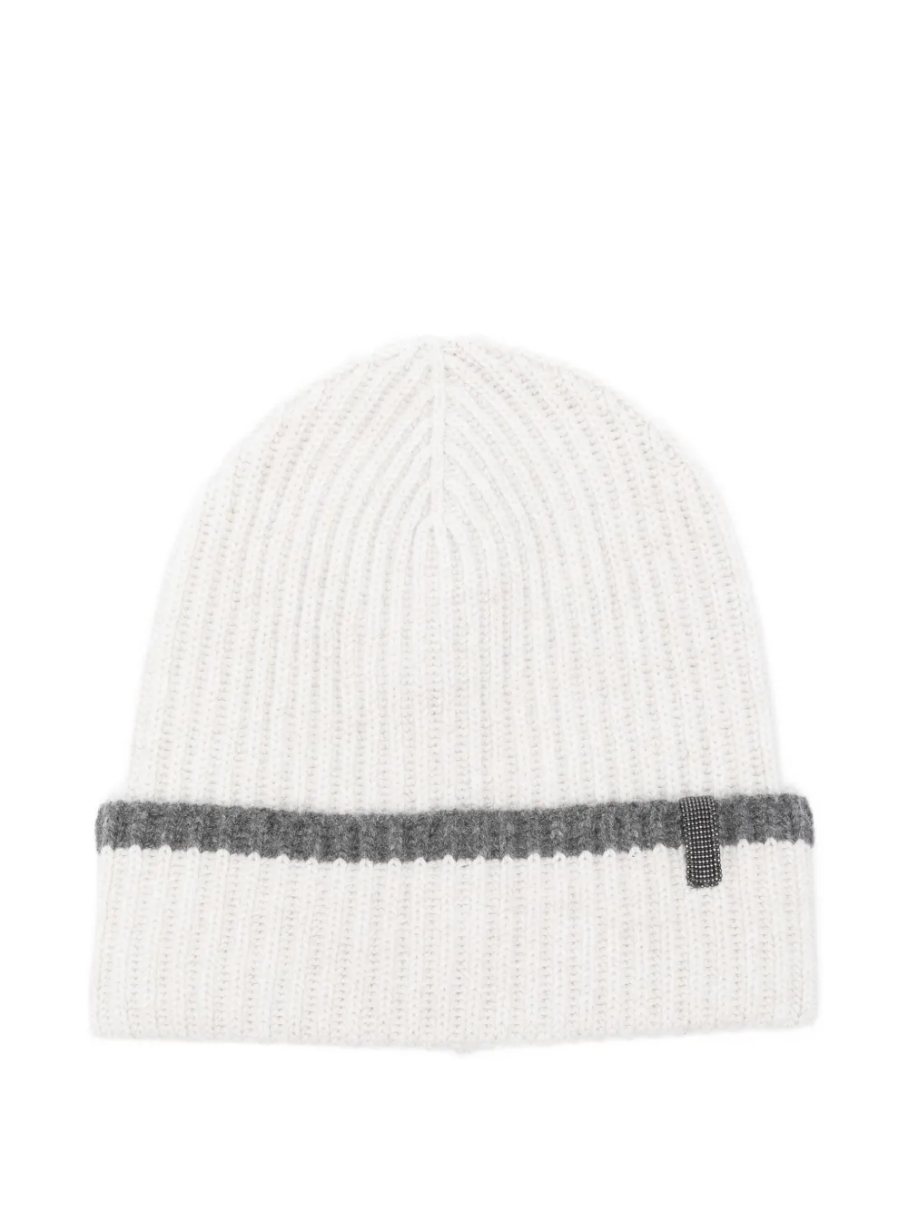 Brunello Cucinelli Ribbed Cashmere Beanie In Gray