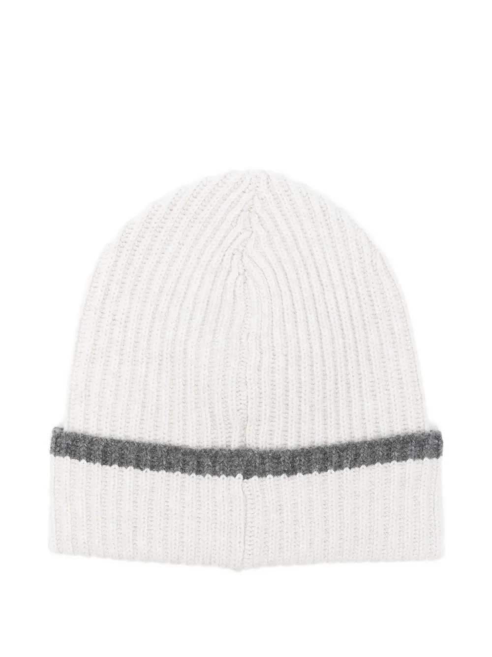 Brunello Cucinelli Ribbed Cashmere Beanie In Gray