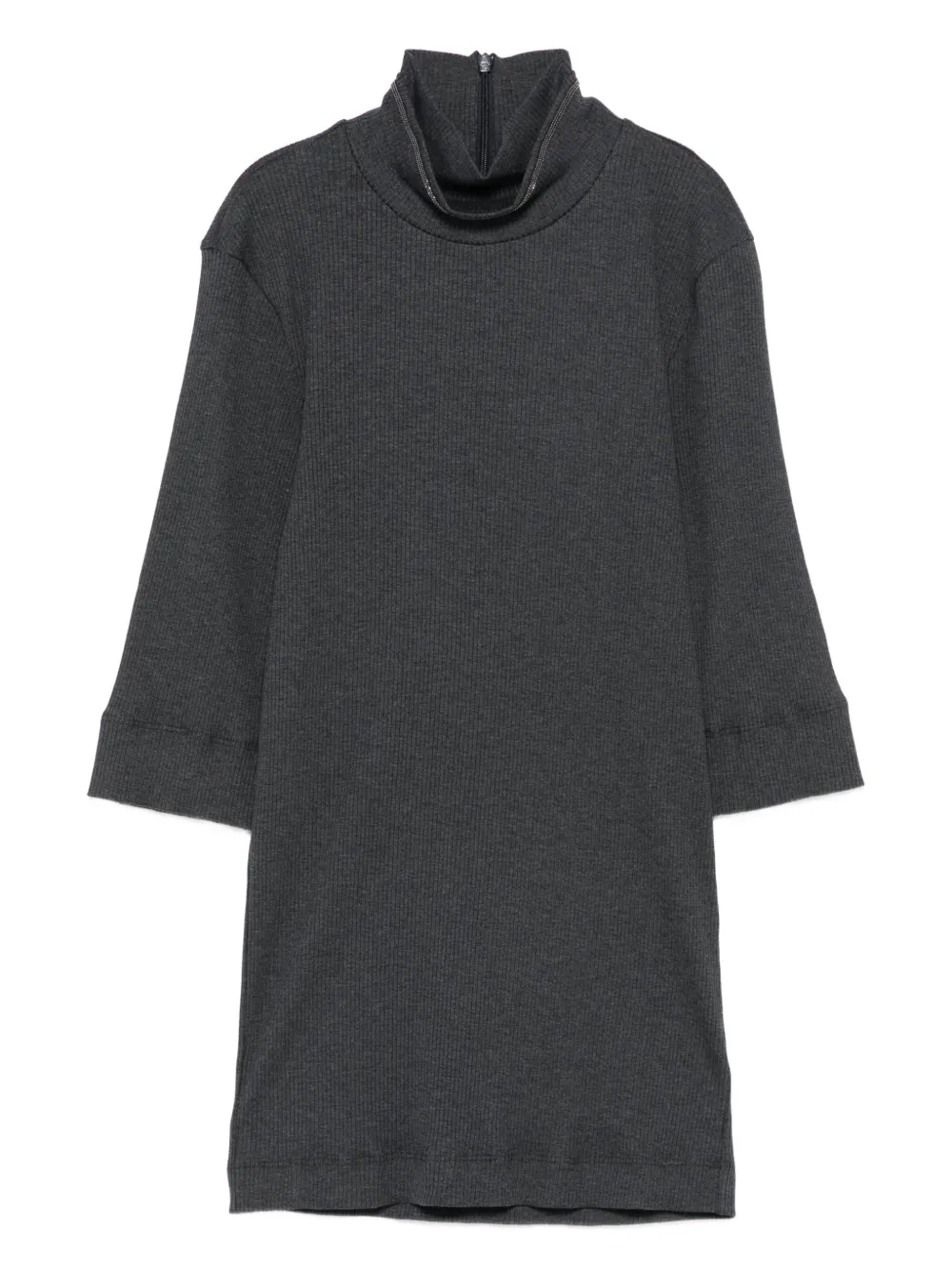 Brunello Cucinelli high-neck ribbed top | Grey | Image 1