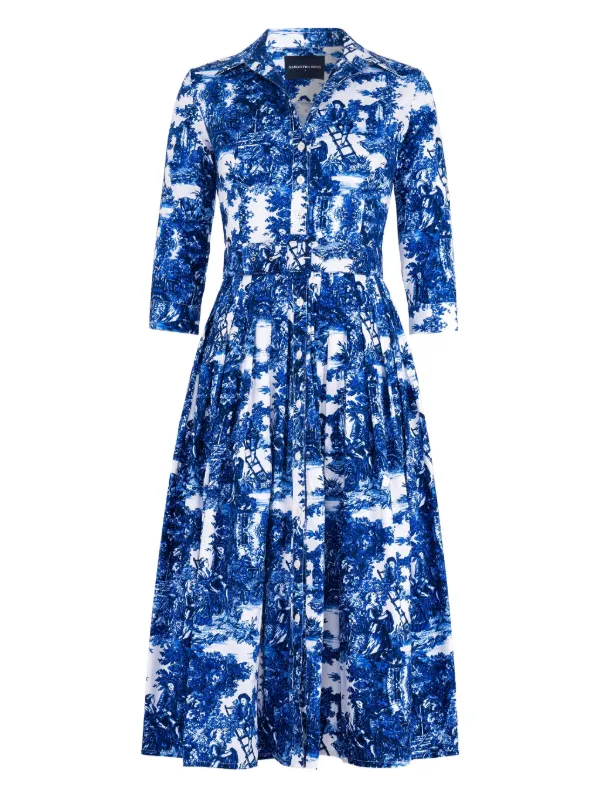 samantha midi dress ASTR the Label | Samantha Pliss Halter Midi Dress in Blue Floral