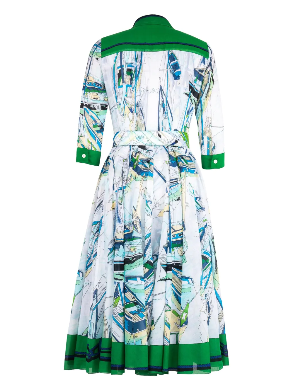 Samantha Sung Aster midi-jurk met ceintuur Wit
