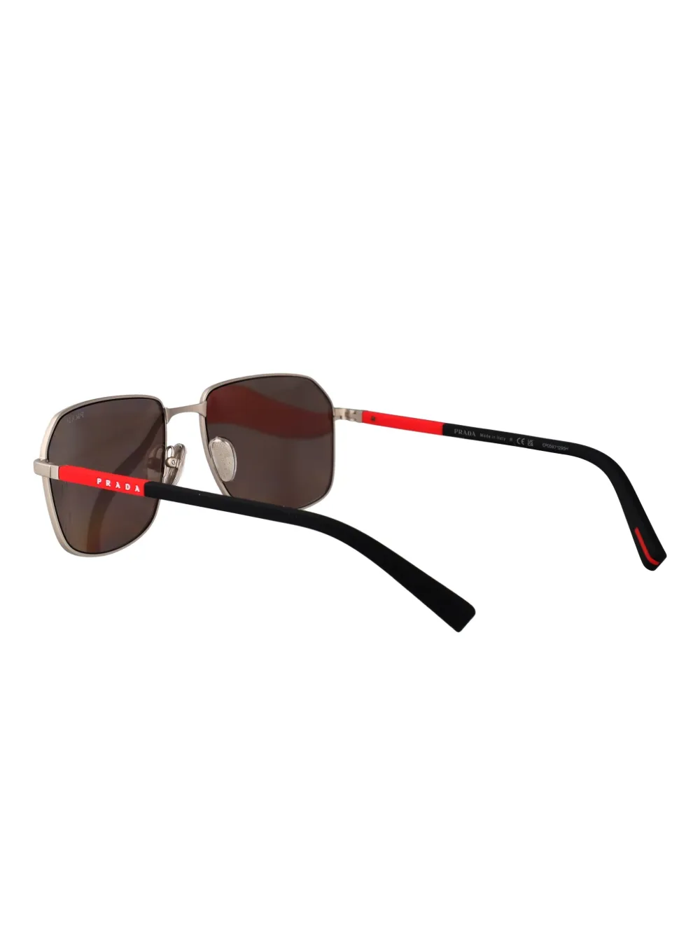Prada Linea Rossa Zonnebril met vierkant montuur Zwart