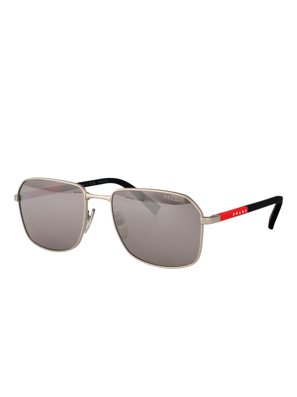Prada Linea Rossa Zonnebril met vierkant montuur Zwart