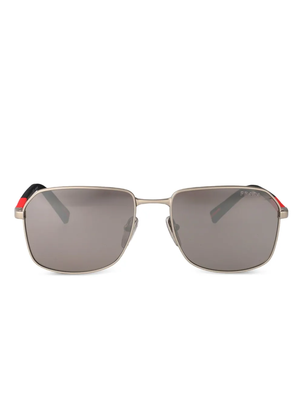 Prada Linea Rossa Zonnebril met vierkant montuur Zwart
