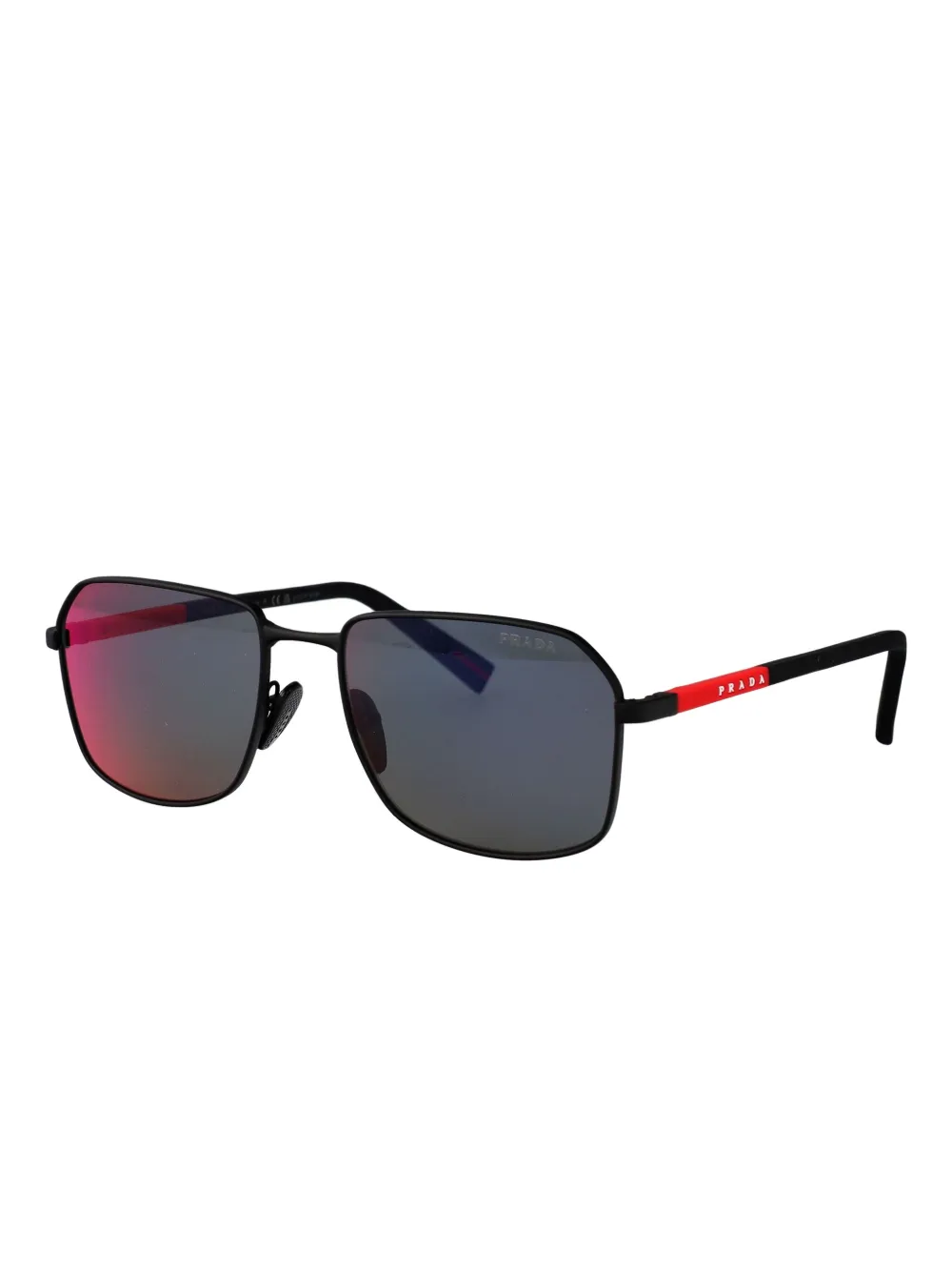 Prada Linea Rossa Zonnebril met piloten montuur Zwart