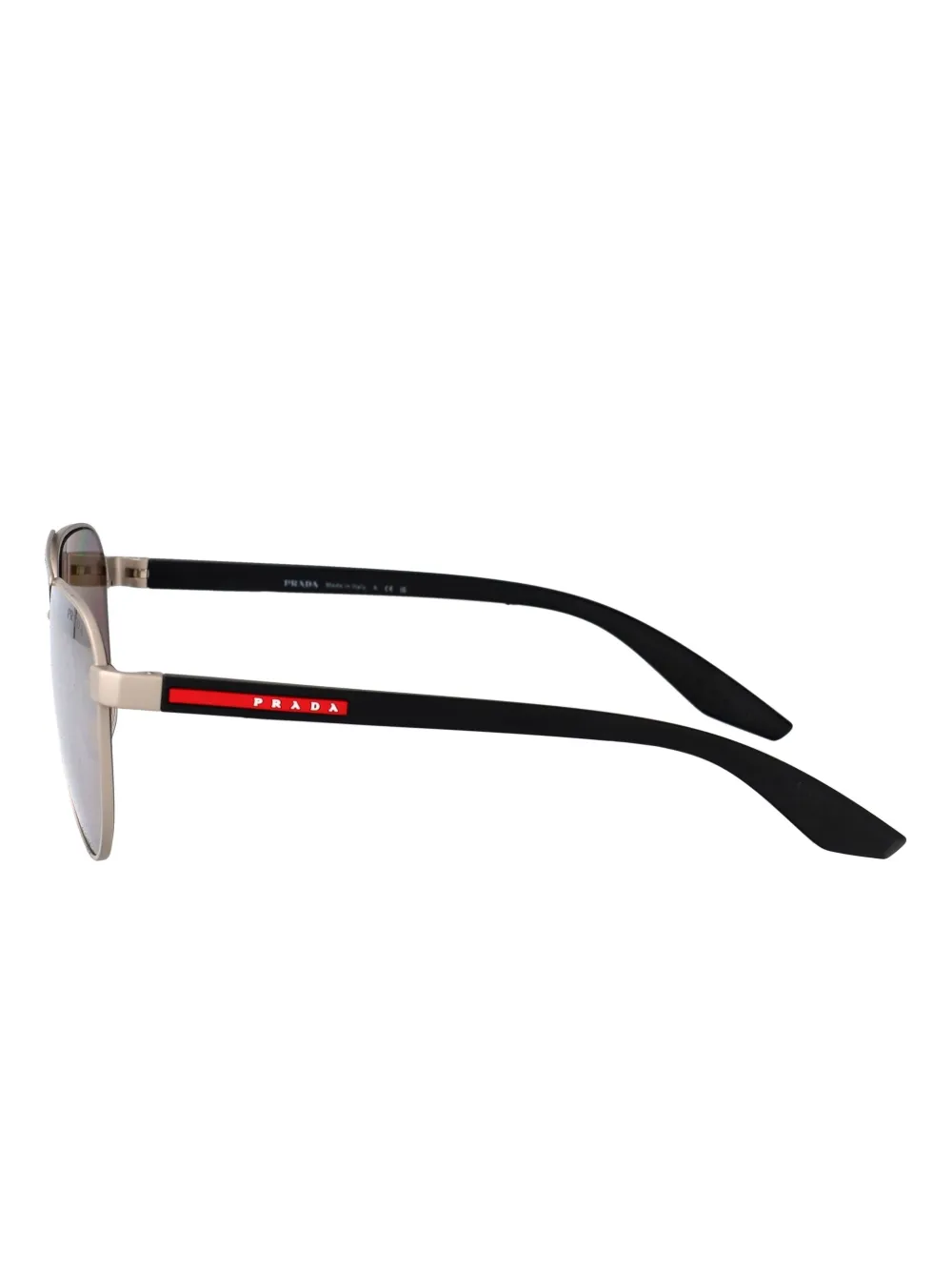 Prada Linea Rossa Zonnebril met dubbele neusbrug Zwart