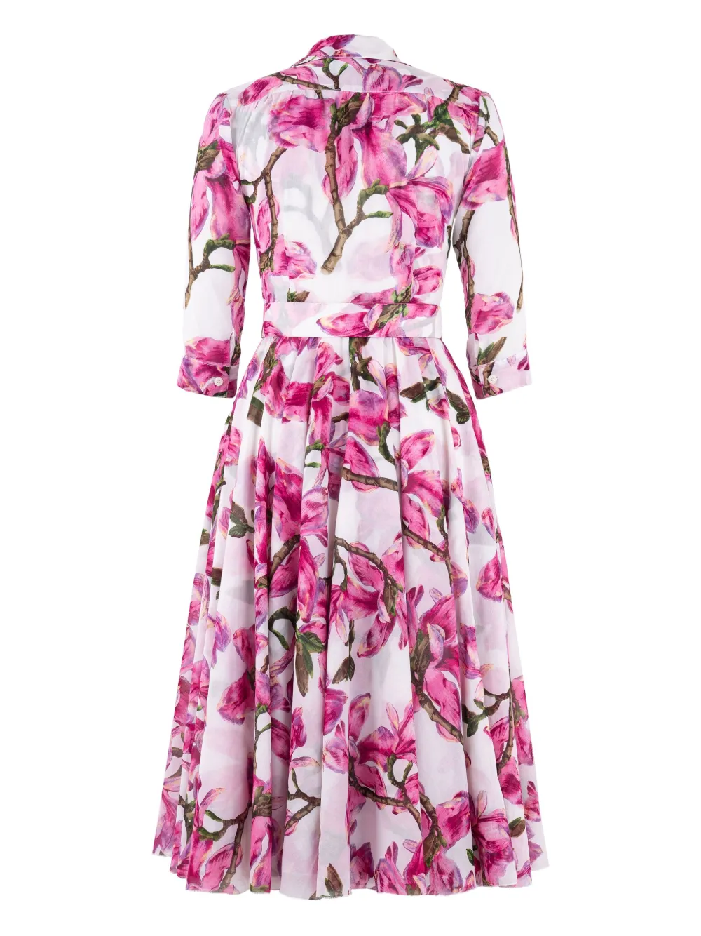 Samantha Sung Aster midi-jurk met print en ceintuur Wit