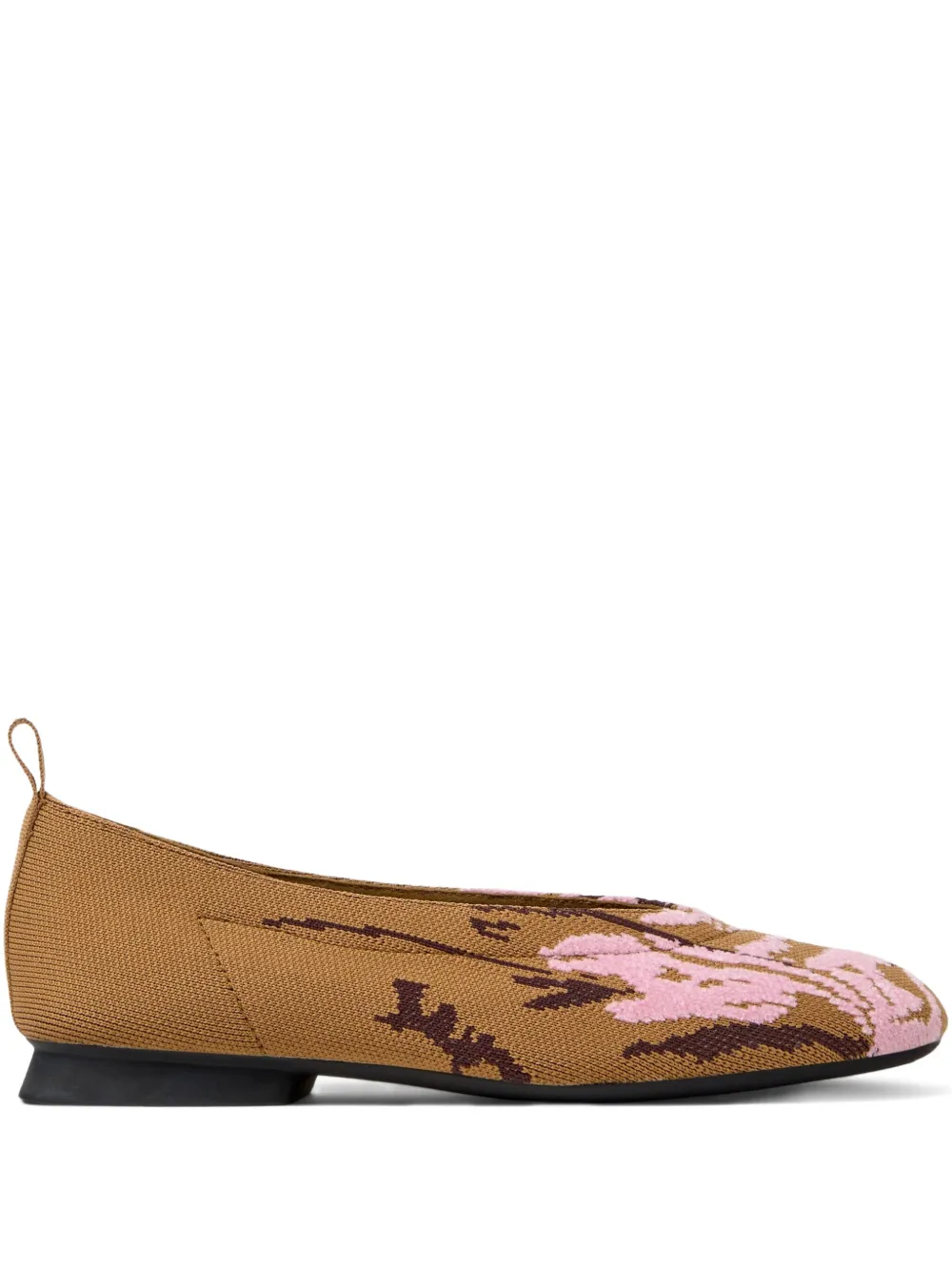 Camper Floral-pattern Ballet Flats In Brown