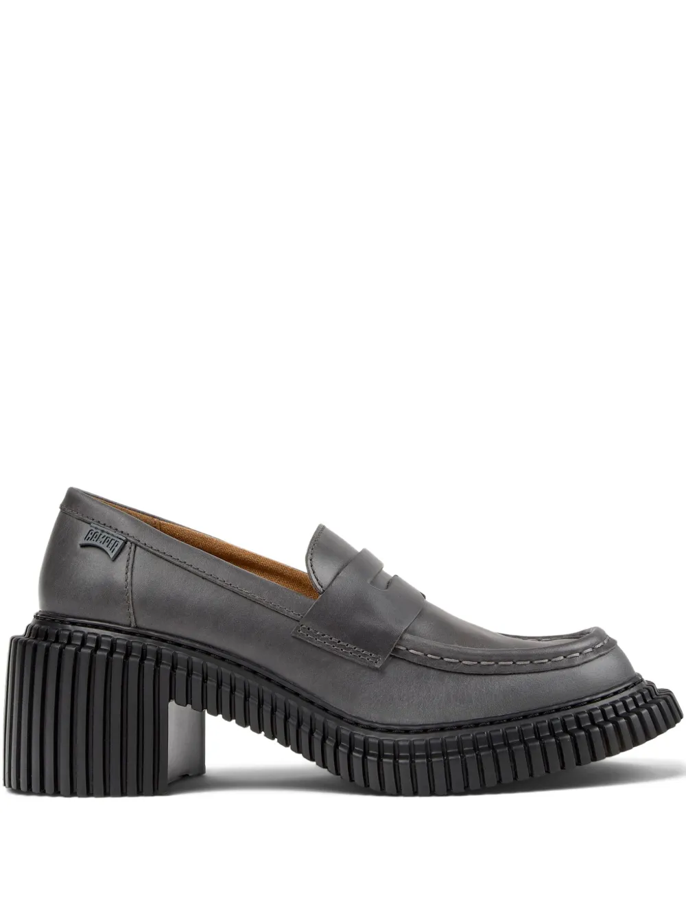 Camper Pix London Penny Leather Loafers In Gray