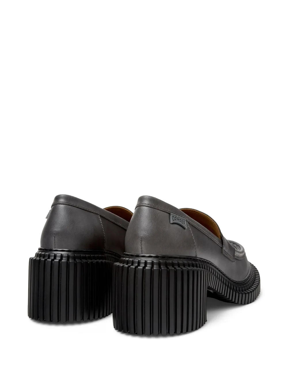 Camper Pix London Penny Leather Loafers In Gray