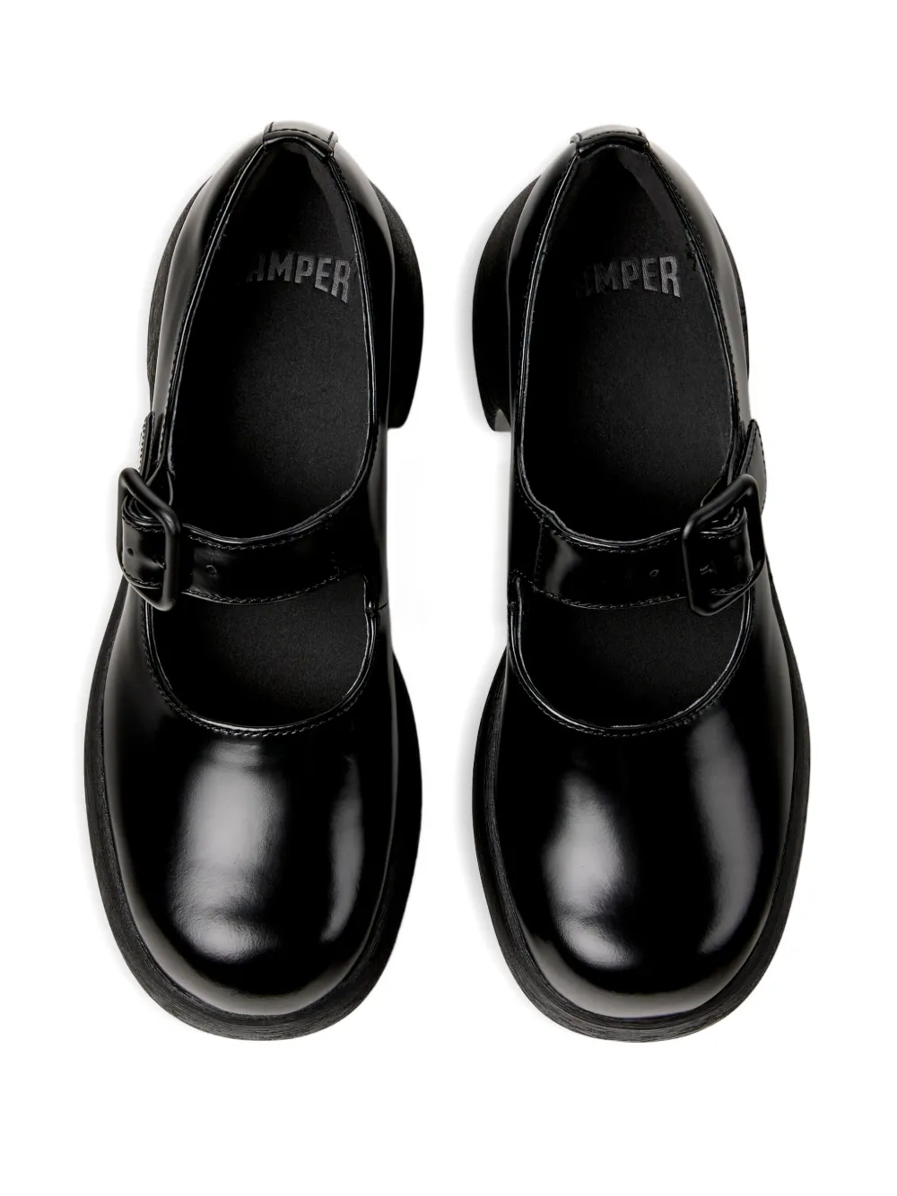 Camper Thelma Ii Buckle-strap Platform Pumps In Black