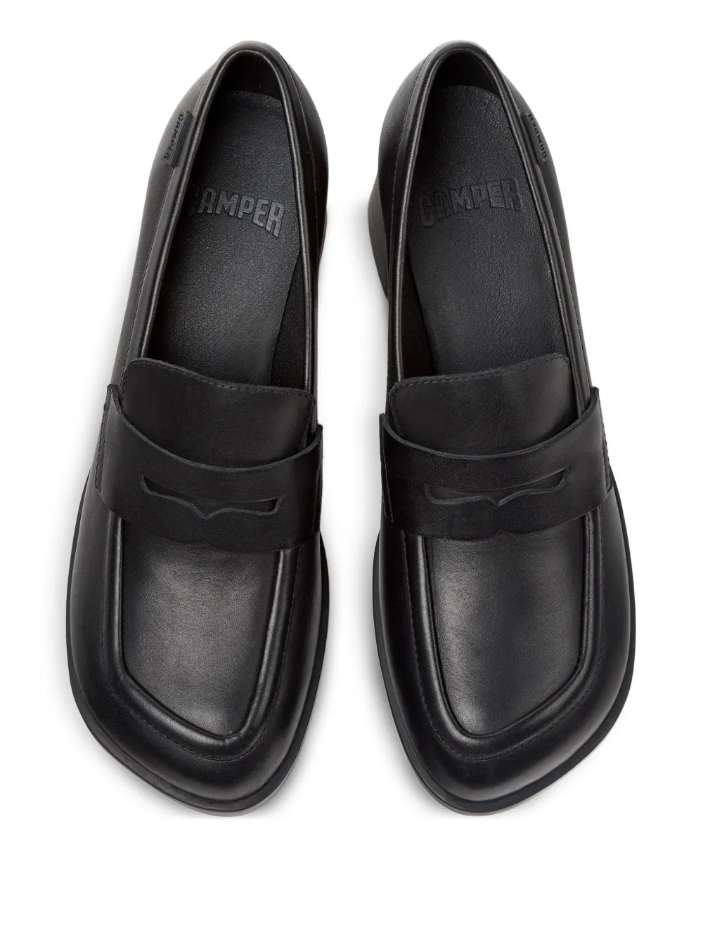 Camper 65mm Kora leather loafers Black