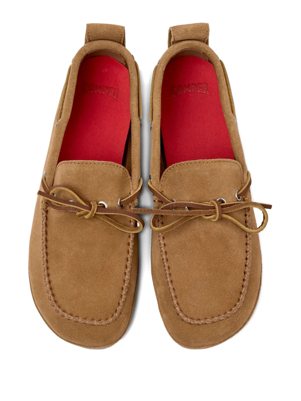 Camper Right Nina suede lace-up boat shoes Brown