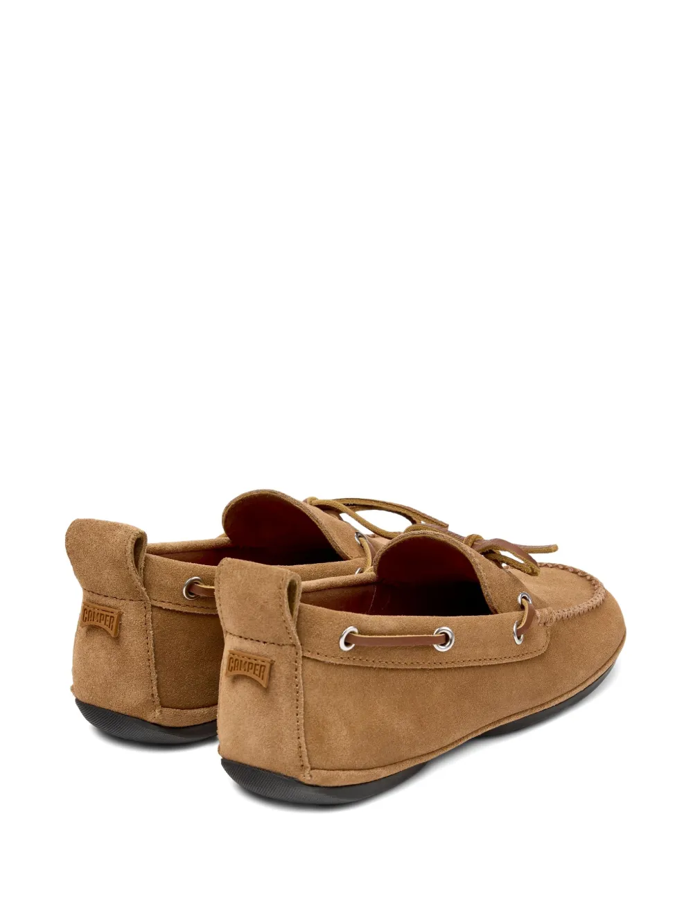 Camper Right Nina suede lace-up boat shoes Brown