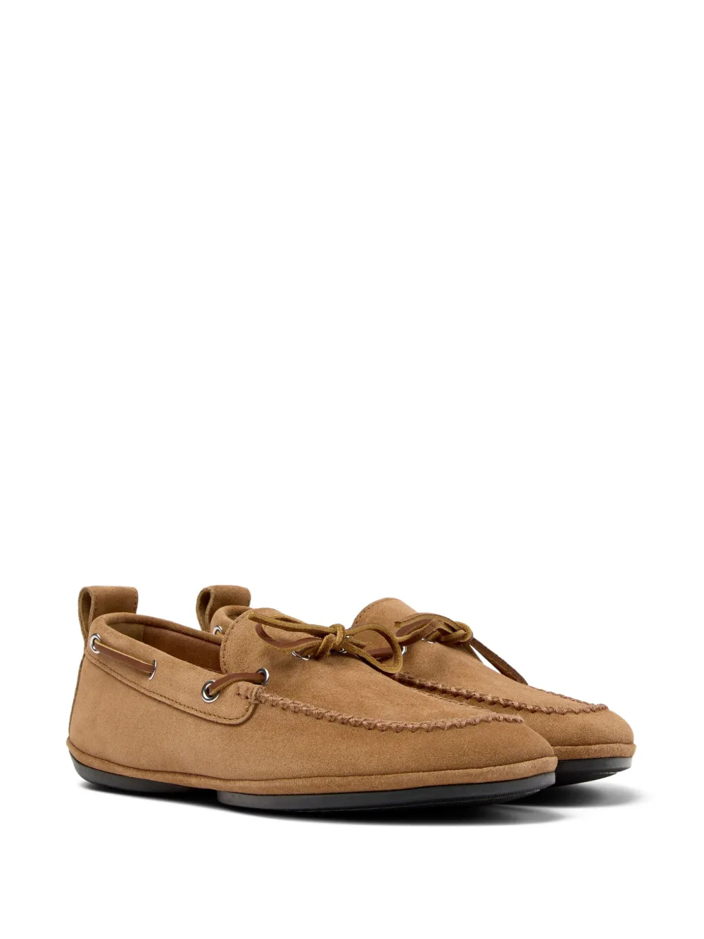 Camper Right Nina suede lace-up boat shoes Brown