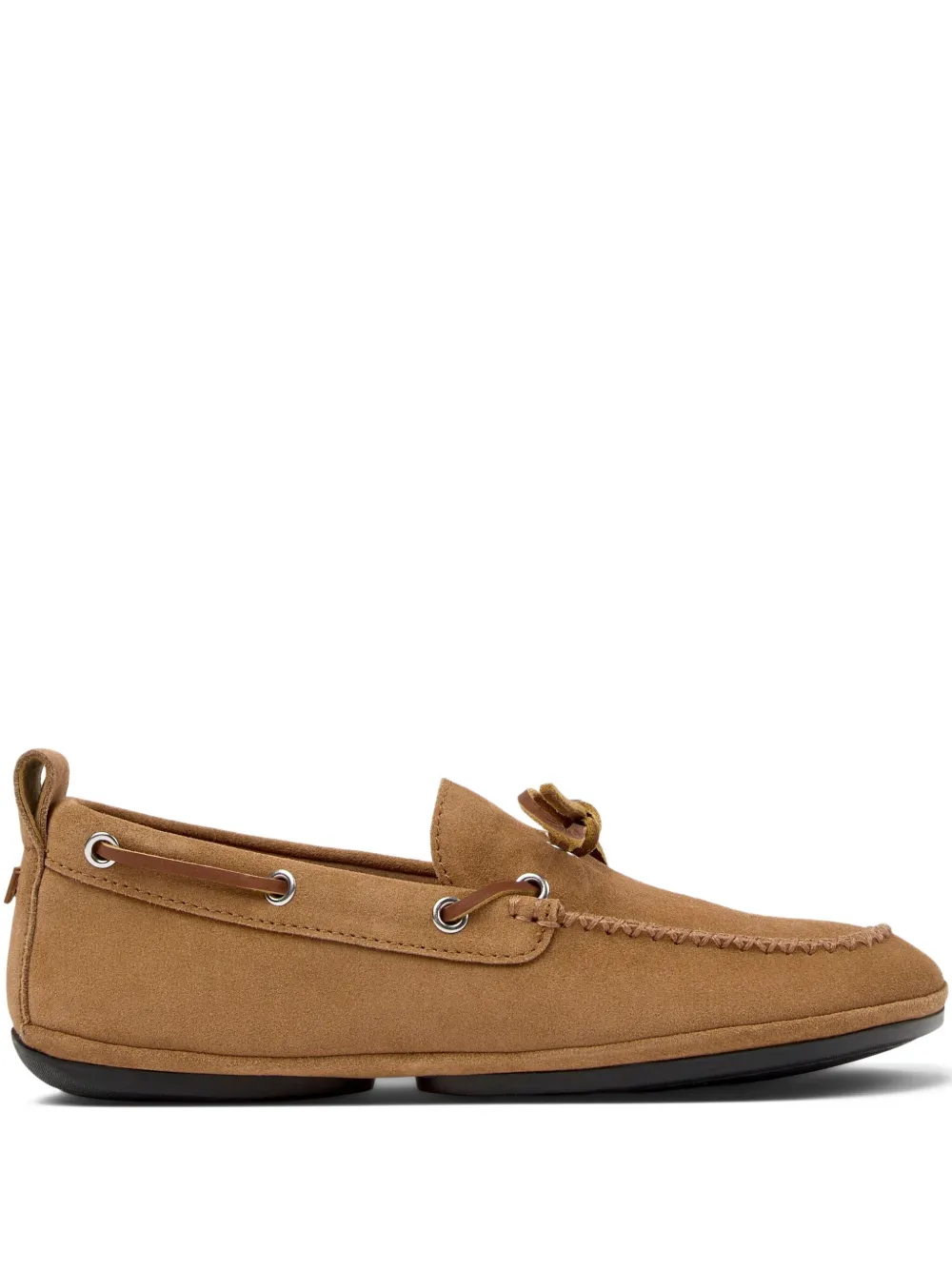Camper Right Nina suede lace-up boat shoes Brown