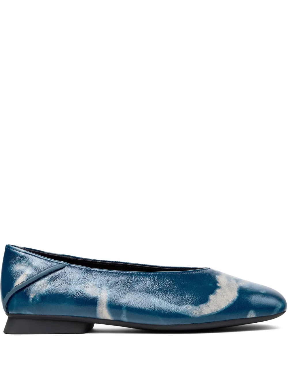 Camper Casi Myra Cloud-print Leather Ballet Flats In Blue