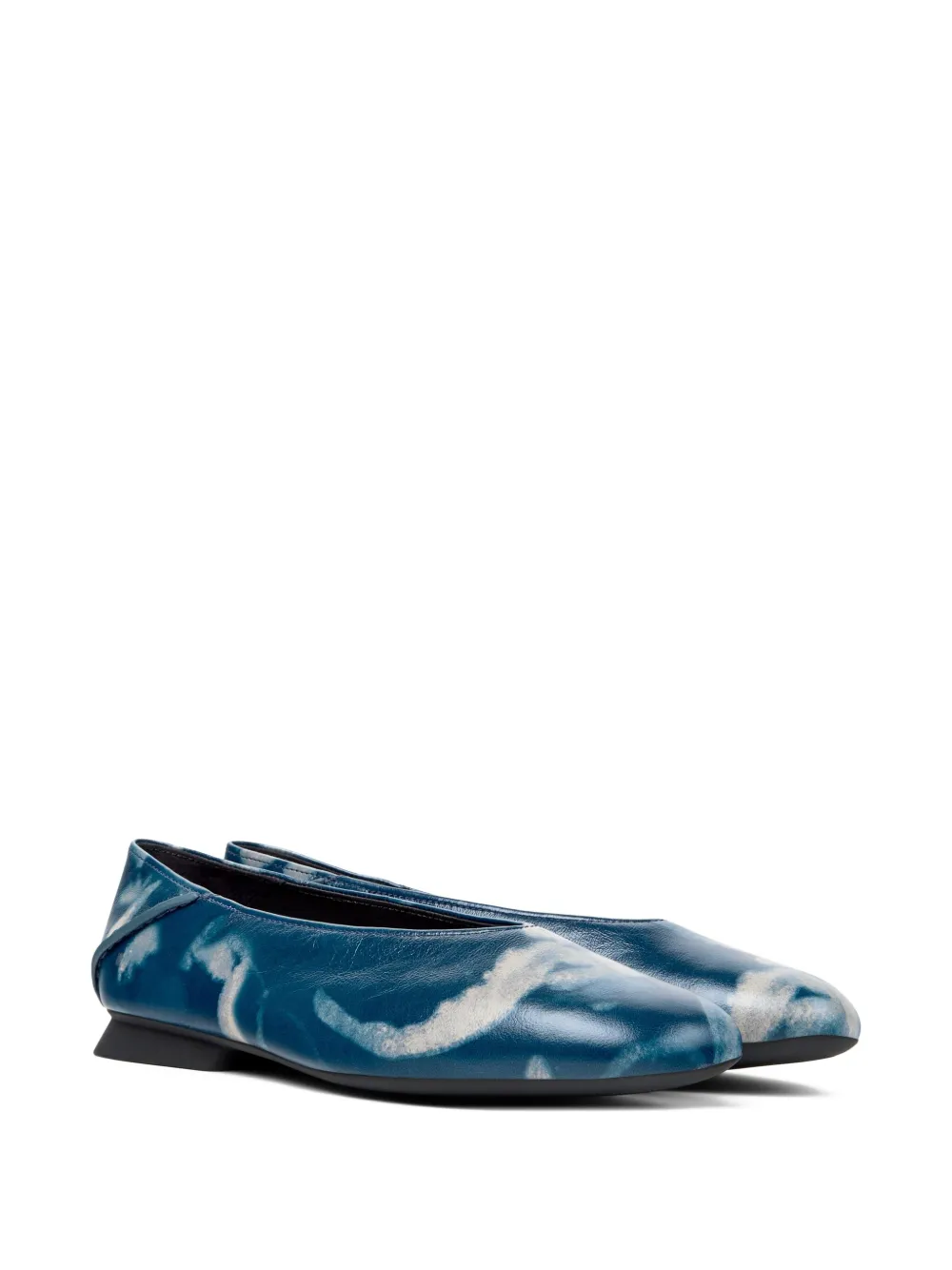 Camper Casi Myra Cloud-print Leather Ballet Flats In Blue