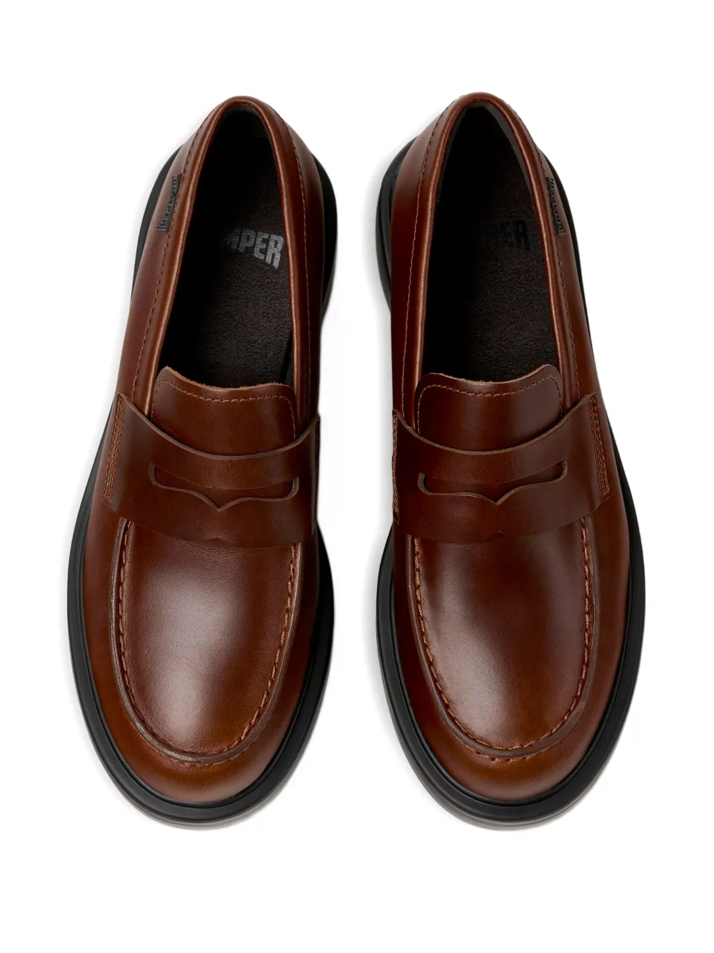 Camper Dean leather penny loafers Brown