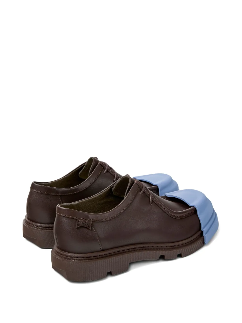 Camper leather lace-up rubber-toe cap shoes Brown