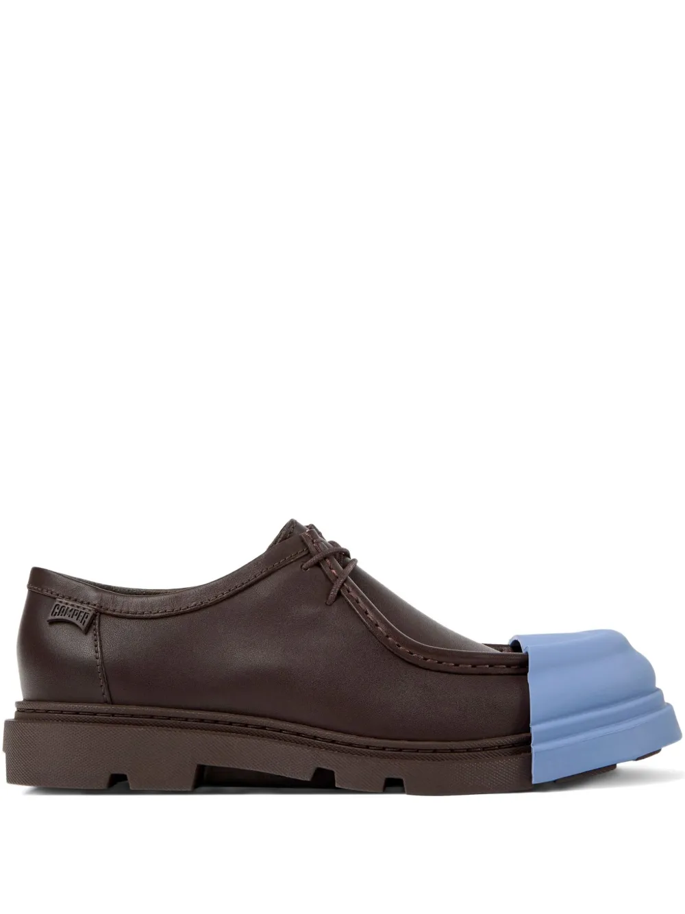 Camper leather lace-up rubber-toe cap shoes Brown
