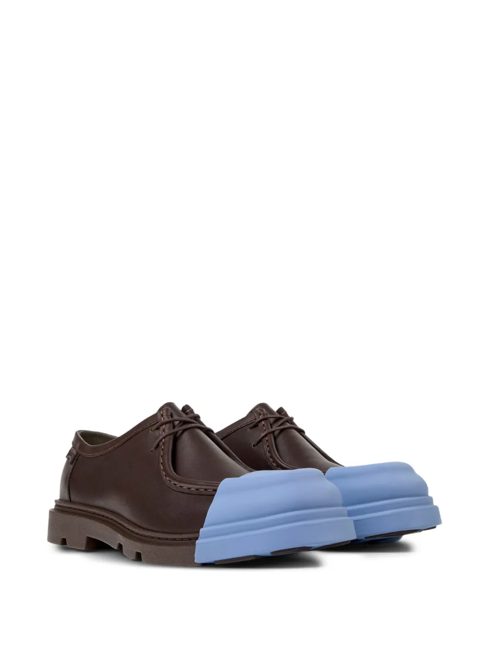 Camper leather lace-up rubber-toe cap shoes Brown