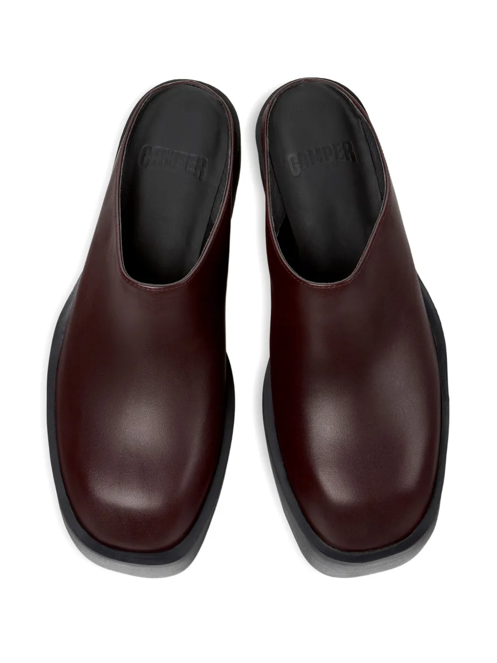 Camper Billie platform leather mules Red