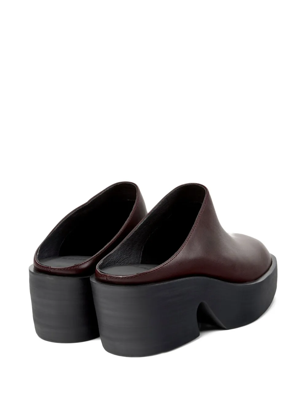 Camper Billie platform leather mules Red
