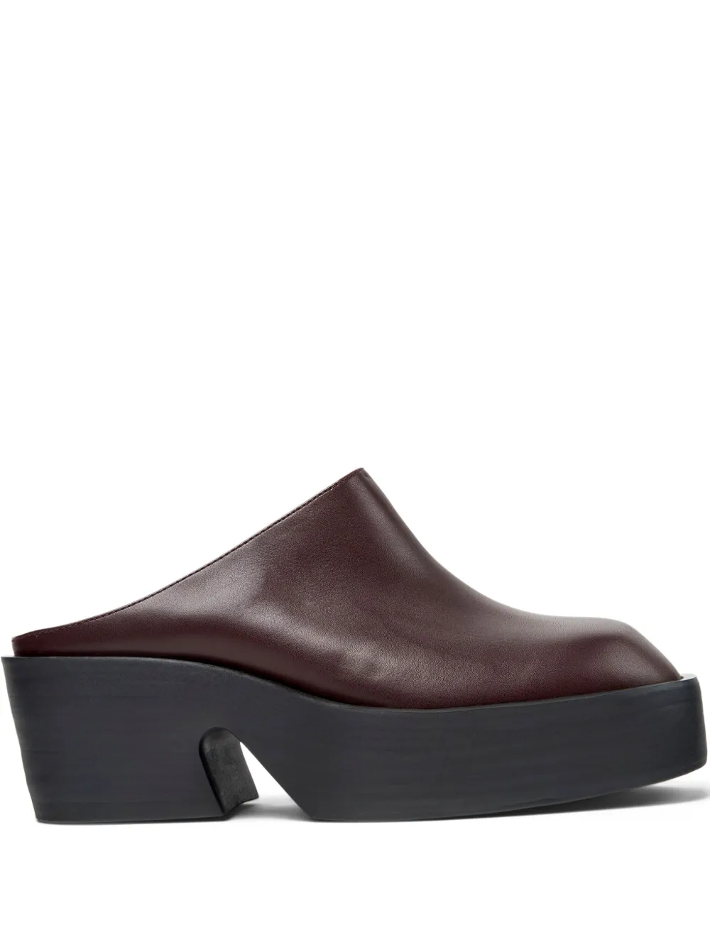 Camper Billie platform leather mules Red