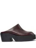 Camper Billie platform leather mules - Red